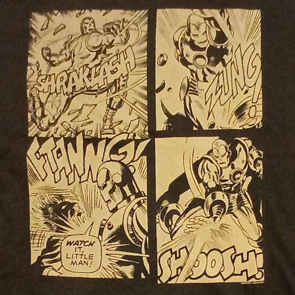 🔥🔥ON SALE Junk Food Marvel Iron Man Comics Premium T-Shirt Men M Superhero Black - Picture 3 of 4